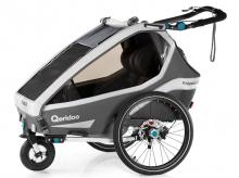 Cyklistický vozík QERIDOO KidGoo 2 Sport, grey - AKCE!