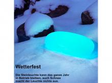 Solární LED svítidlo BONETTI, kámen, 40 cm, RGB