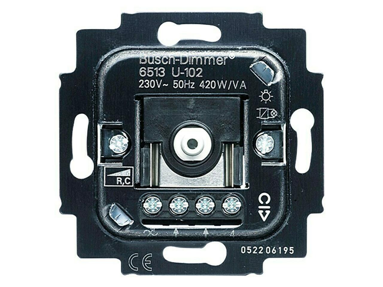 Stmívač pro otočné ovládání a tlačítkové spínání BUSCH JAEGER ABB 6513-0-0568
