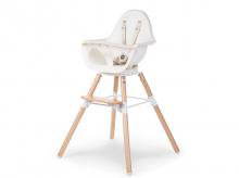 Jídelní židlička CHILDHOME Evolu One.80° 2v1, natural/white, bílá