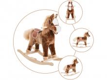 Houpací kůň 330-091, houpací zvířátko, plyšová hračka, hnědý, 74 x 33 x 62 cm