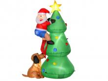 Nafukovací vánoční stromeček se Santou HOMCOM 844-371V90