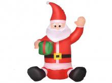 Nafukovací vánoční dekorace 844-166, Santa Claus, LED, odolná, IP44, polyester, červená, 70 x 50 x 120 cm
