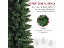 Umělý vánoční stromek 830-182, tenký, s 390 realistickými hroty větví, plastovým stojánkem, zelený