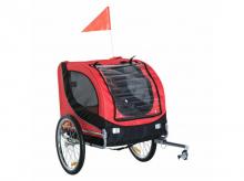 Vozík pro psy B4-0003-007, pro běžné kola, ocelový rám, voděodolný, nosnost 30 kg, červený
