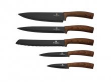 6dílná sada nožů s magnetickým stojanem BERLINGER HAUS Ebony Line Rosewood