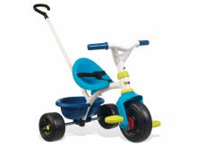 Dětská tříkolka s vodící tyčí SMOBY Be fun, modrá