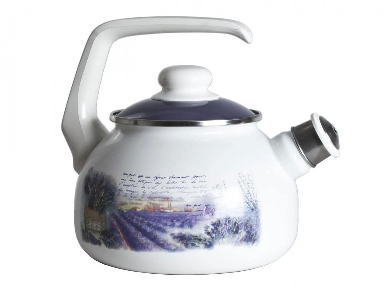 Smaltovaný čajník s poklicí METALAC Levandule, 20 cm, 2,5 l