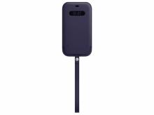 Pouzdro pro iPhone 12 Pro max APPLE Leather Sleeve with MagSafe, Deep violet (MK0D3ZM/A)