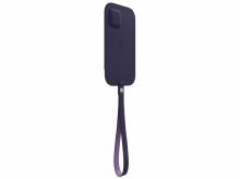 Pouzdro pro iPhone 12 Pro max APPLE Leather Sleeve with MagSafe, Deep violet (MK0D3ZM/A)