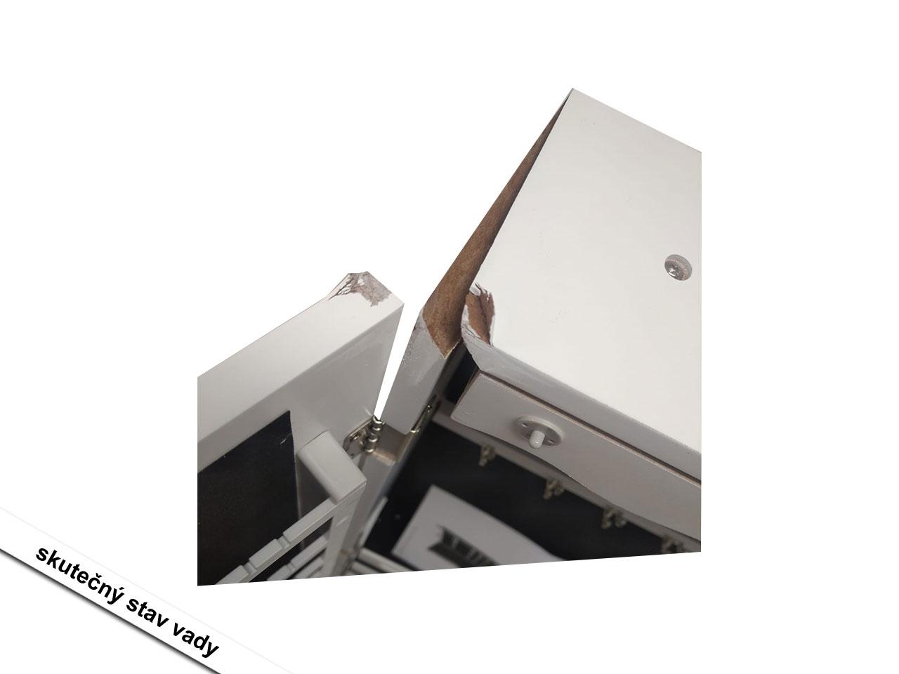 Nástěnná skříňka na šperky HW63092WH, LED, na dveře a na stěnu, uzamykatelná skříňka, bílá