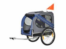 Cyklistický vozík pro psy D00-098BU, přívěs pro psa, přívěs na kolo, skládací, pláštěnka, 130 x 73 x 90 cm