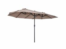 Slunečník 84D-031V01CF, terasový deštník, s ruční klikou, lehký, oválný, 455 x 270 cm