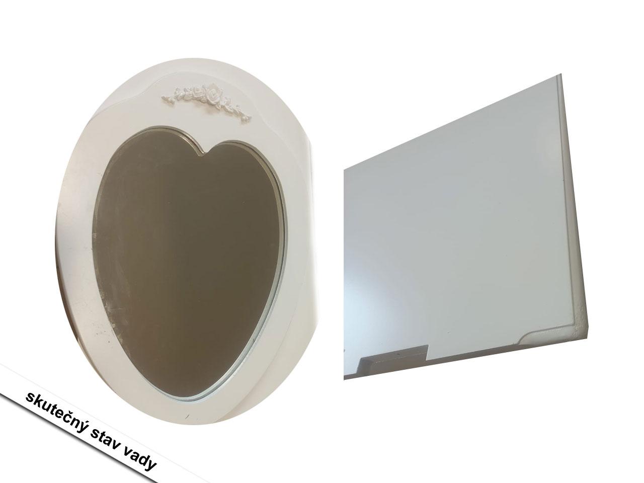 Toaletní stolek Julia 28124, kosmetický stolek se zrcátkem srdce, taburetem a 4 zásuvkami, 74 x 40 x 138 cm