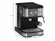 Kávovar na espresso 800-111, z nerezové oceli, s napěňovačem mléka, nádrž na vodu 1,5 l, 15 bar, 850 W