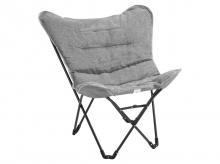 Kempingová židle A20-202LG, skládací kempingová židle, s ocelovým rámem, světle šedá