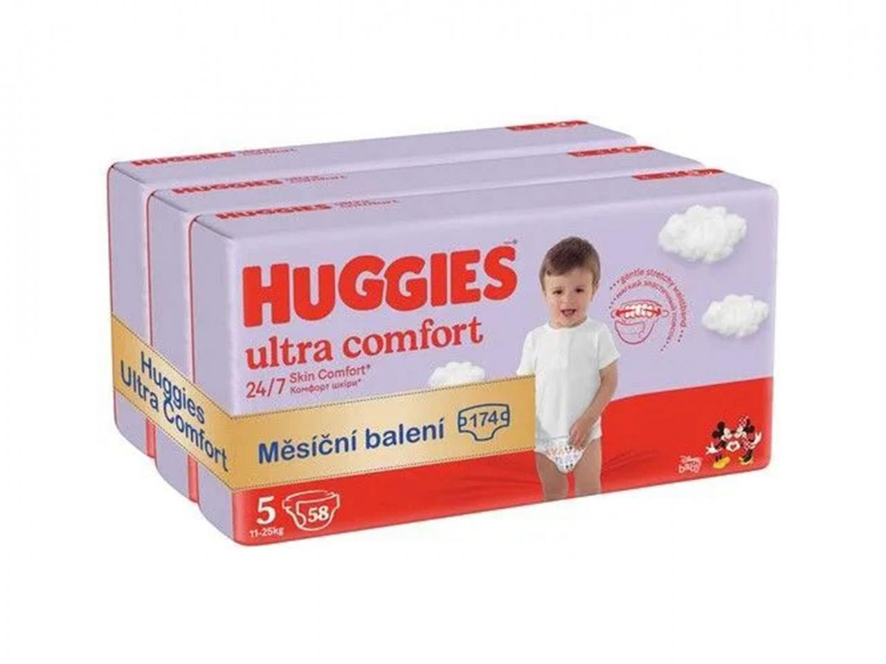 Měsíční balení HUGGIES Ultra Comfort Mega 5, 3 x - 174 ks