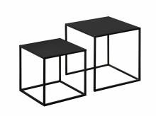 Odkládací stolky 839-563V00BK, konferenční stolek, skládací stolek, sada 2 ks, moderní design, ocelový rám, černý