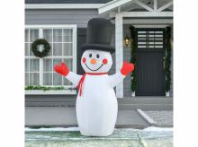 Nafukovací vánoční dekorace 844-410V90, sněhulák, LED, odolná, polyester, IP44, 120 x 55 x 180 cm