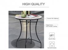 Zahradní stůl 84B-254, mozaikový stůl, balkonový stůl, odkládací stolek, servírovací stůl, kulatý, ocelový