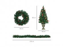 Sada vánočních ozdob 830-529V00GN, 4 dílná, s LED osvětlením, dekorace na vchodové dveře