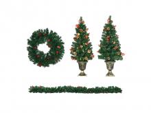 Sada vánočních ozdob 830-529V00GN, 4 dílná, s LED osvětlením, dekorace na vchodové dveře