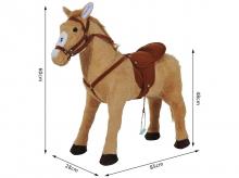 Houpací kůň 330-043, jezdecký kůň na hraní, plyšový kůň, se zvukem, 85 x 28 x 60 cm