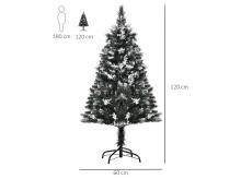 Umělý vánoční stromek 830-359, se sněhem, design jedličky, 222 větví, nehořlavé PVC, tmavě zelená, 60 x 120 cm