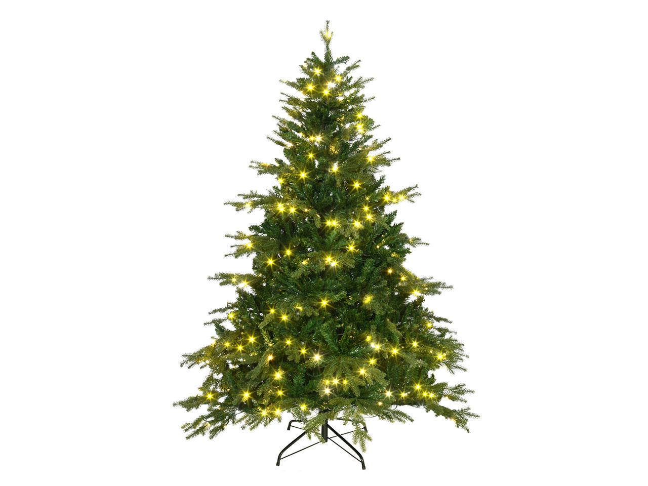 Umělý vánoční stromek 830-557V90GN, s řetězem LED světel, nehořlavý plast, 1,80 m