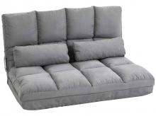 Rozkládací sedací vak 833-933, podlahová židle, 3 polohy, nastavitelný sedák, šedý, samet, 102 x 73 x 53 cm