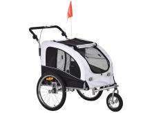 Cyklistický vozík/kočárek pro psy 5663-1290, bílo-černý