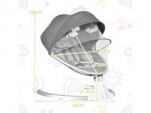 Přenosné kojenecké lehátko BC10001DE-GR, dětská houpačka, nastavitelná, šedá