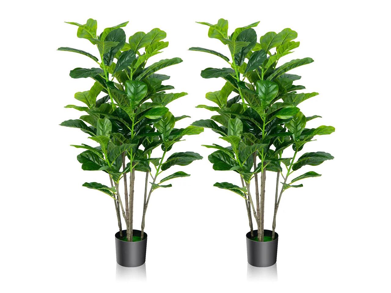 Sada 2 umělých rostlin HZ10077-2, fíkovník, dekorativní rostlina, pokojová rostlina, 130 cm 