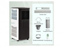Klimatizace FP10349DE-BK, 4v1, mobilní klimatizace s chlazením, ventilátor, odvlhčováním a režimem spánku, dálkovým ovládáním, APP, 24H časovačem 
