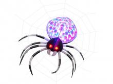 Nafukovací halloweenský pavouk TX10022DE, s vícebarevnými světly a dmychadlem,105 cm