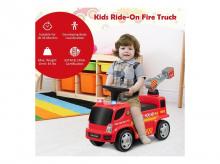 Dětské hasičské auto TQ10092RE, odrážedlo, s bublinkovou pistolí a žebříkem, hudbou, pro děti 18-36 měsíců, červené
