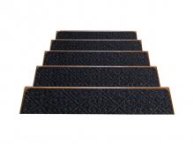Schodišťové koberečky COSTWAY HZ10041GR, 15 ks, protiskluzové, schodišťové běhouny, pro dřevěné schody, šedé