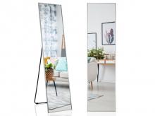 Zrcadlo COSTWAY JV10883SL, celorozměrné zrcadlo, stojací, nástěnné, stříbrné