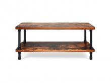 Konferenční stolek HW65713, rustikální styl, úložná police, dřevěný, hnědý, 110 x 60 x 45 cm