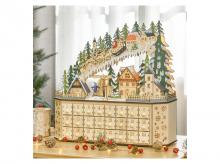 Adventní kalendář 830-417, 24 zásuvkových přihrádek, vánoční kalendář s LED osvětlením, vánoční dekorace