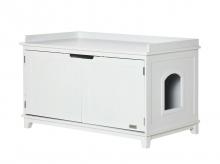 Toaleta pro kočky D31-034, kočičí box, kočičí domeček, kočičí komoda, bílá