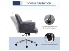 Kancelářská židle 921-456CG, kancelářské křeslo, výškově nastavitelné, funkce kolébky, otočné, ocel, tmavě šedá