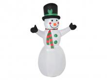 Vánoční dekorace sněhuláka 844-168V90, včetně foukače, barevné LED, samonafukovací, 1,93 m, vícebarevné