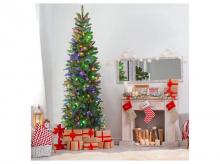 Umělý vánoční stromek CM24030DE, smrk, s LED světly, PVC, 225 cm