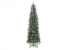Umělý vánoční stromek CM24030DE, smrk, s LED světly, PVC, 225 cm