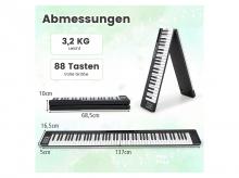 Dětské elektrické piano MU10097DE-DK, 128 rytmů/128 tónů, bluetooth, reproduktor, digitální, skládací, 88 kláves