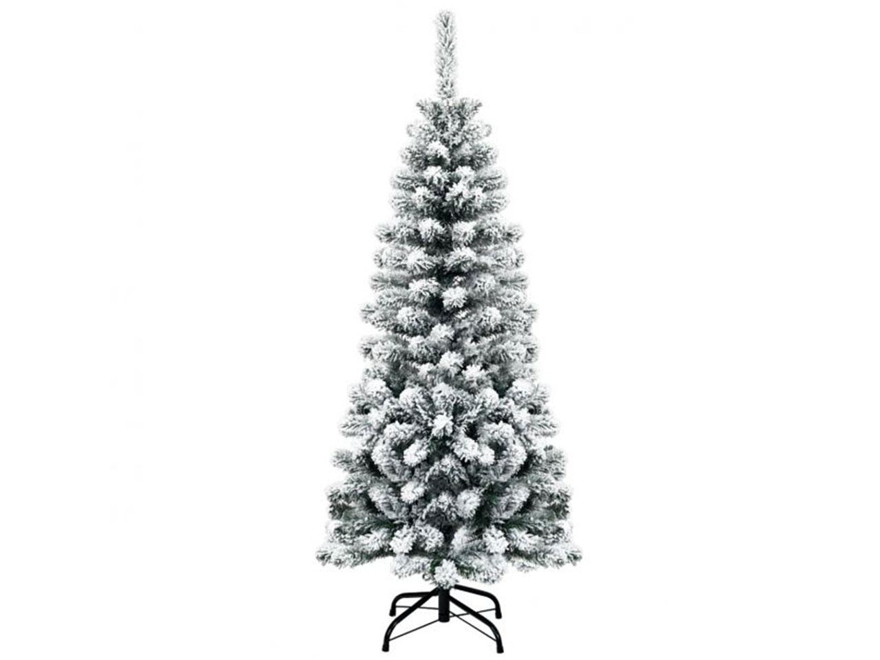 Umělý vánoční stromek CM22871, 135 cm, zasněžený, skládací, borovice, s prémiovými PVC jehlami