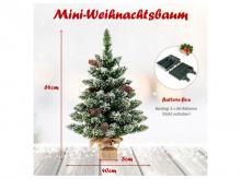 Mini umělý vánoční stromek CM23992, 64 cm, osvětlený, s umělým sněhem, zelený