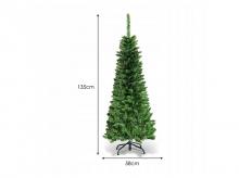 Umělý vánoční stromek CM22070DE, 135 cm, s teplými bílými LED světly, jedle, zelený