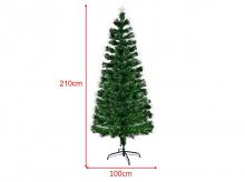 Umělý vánoční stromek CM20550, z PVC, 210 cm, 275 LED, větve z optických vláken a hvězdnou dekorací